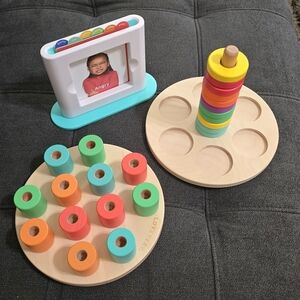 Colorful Wooden Stacking and Sorting Toy Set
